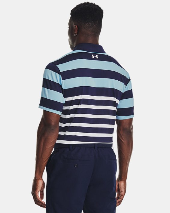 男士UA Playoff 3.0 Stripe Polo衫 in Blue image number 1